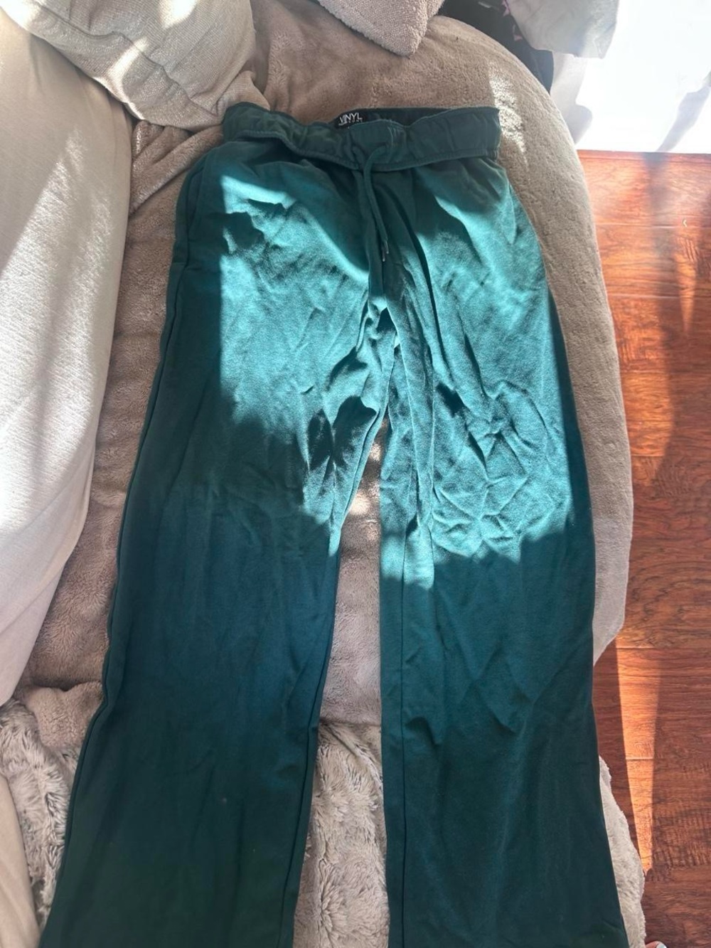 Green wide leg sweatpants